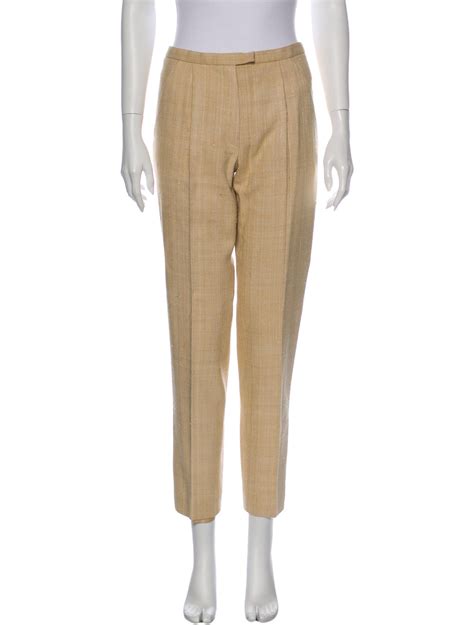 hermes white ladies pants|Hermes silk belted pants.